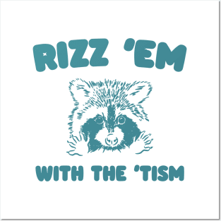 Rizz Em With The Tism Graphic T-Shirt, Retro Unisex Adult T Shirt, Vintage Funny T Shirt, Nostalgia T Shirt, Rizzler Posters and Art